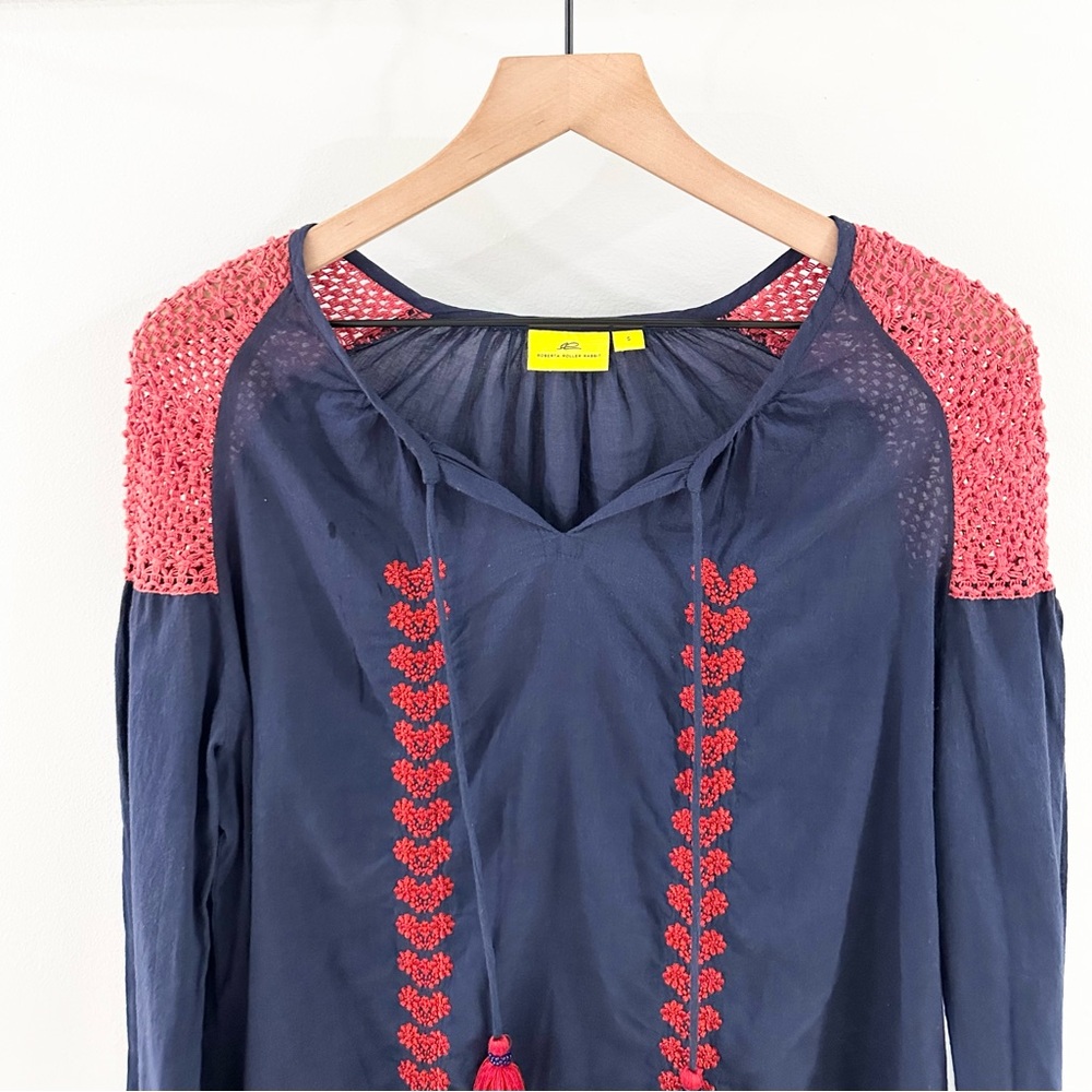 Roberta Roller Rabbit Crochet Shoulder Embroidere… - image 2